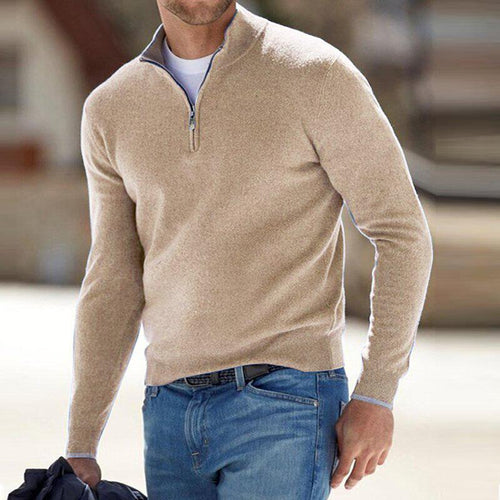 Blaise - Men's Quarter Zip Pullover Knit Sweater