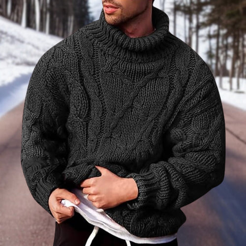 Mathias - Men's Fisherman Cable Turtleneck Sweater