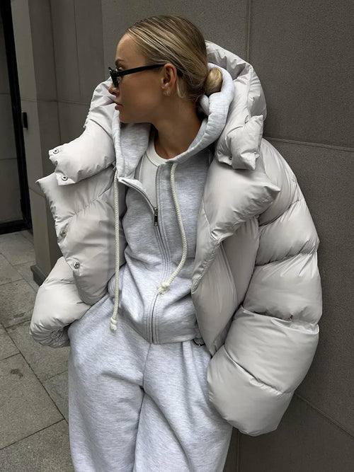 Mavis - Women's Oversized Cropped Puffer Jacket