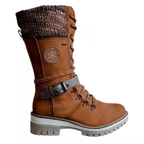Ariadne - Women's Knit Cuff Lace Up Winter Boots