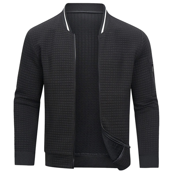 Barnaby - Men's Full Zip Textured Knit Sweater