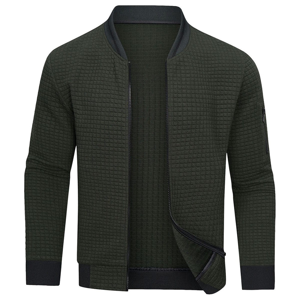 Barnaby - Men's Full Zip Textured Knit Sweater