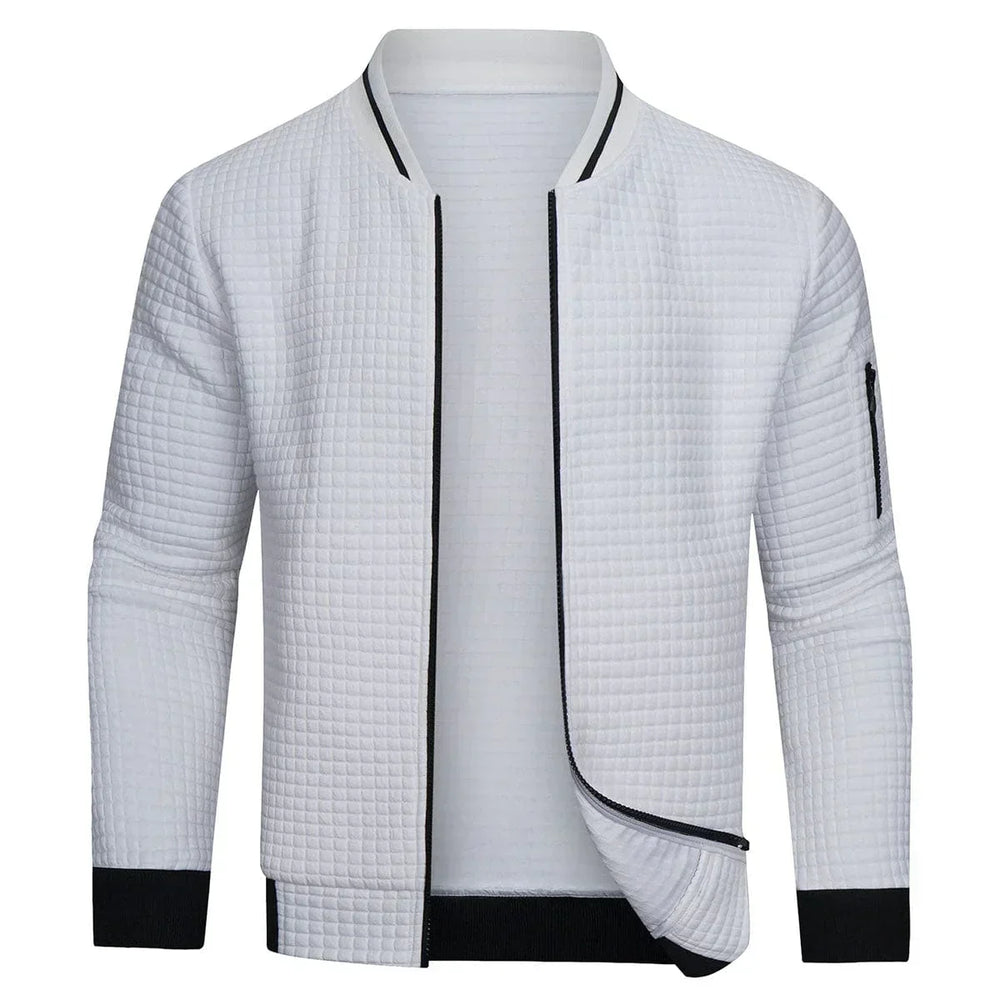 Barnaby - Men's Full Zip Textured Knit Sweater