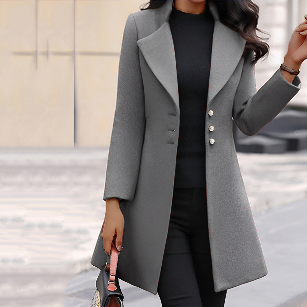 Bianca - Women's Three Button Long Tailored Coat