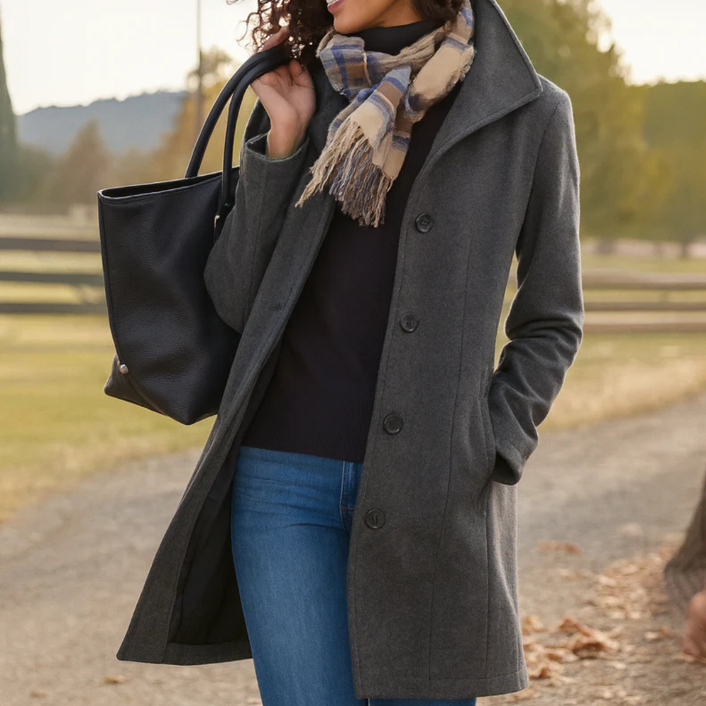 Briar - Women's Mid Length Button Front Coat