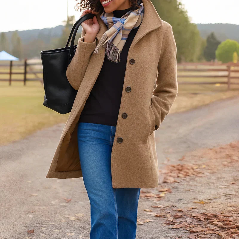 Briar - Women's Mid Length Button Front Coat