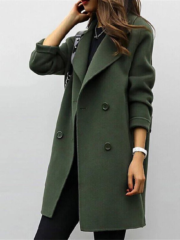 Bridget - Women's Double Breasted Mid Length Coat