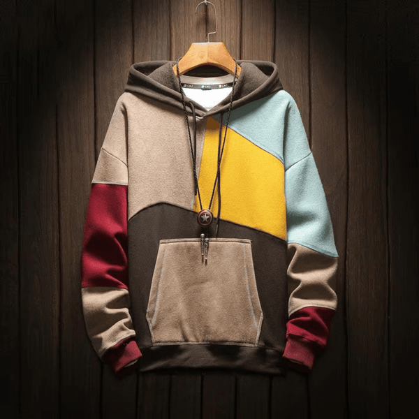 Byron - Men's Colorblock Patchwork Pullover Hoodie
