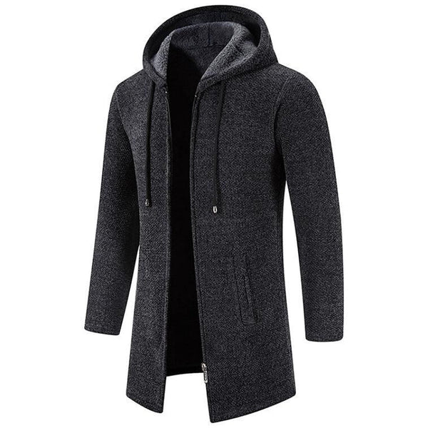 Clement - Men's Longline Hooded Zip Up Cardigan