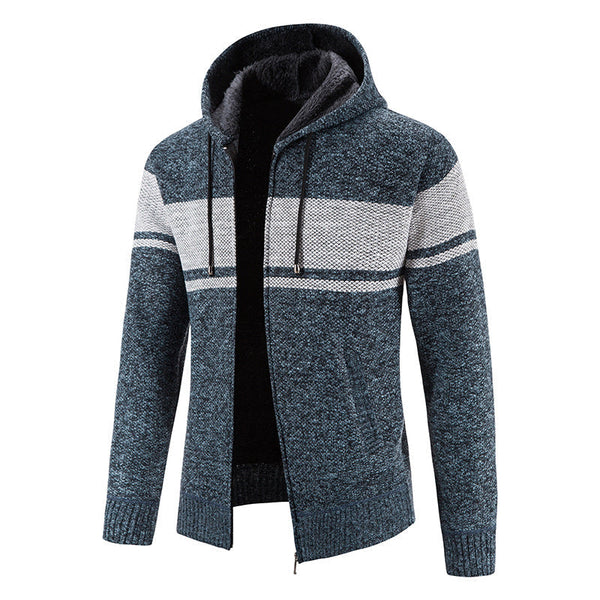Colton - Men's Sherpa Lined Knit Hooded Jacket