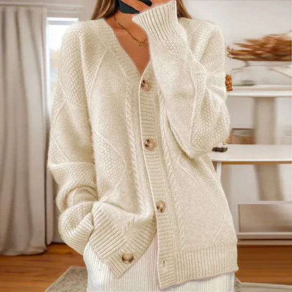 Coraline - Women's Cotton Cable Knit Open Cardigan