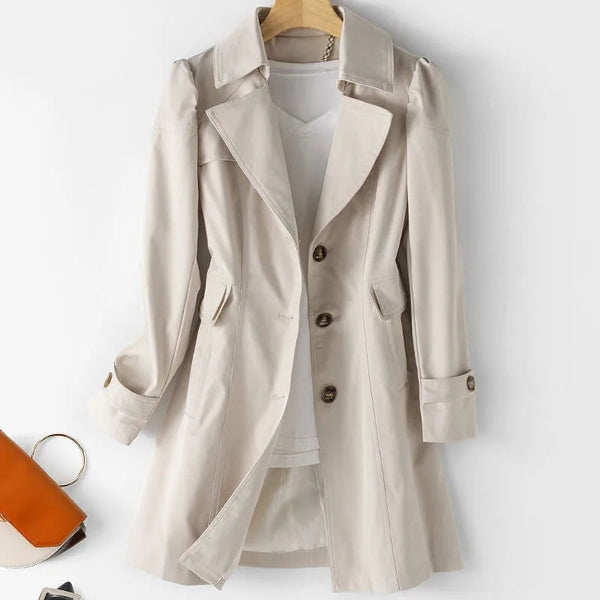 Cordelia - Women's Timeless Lapel Collar Trench Coat
