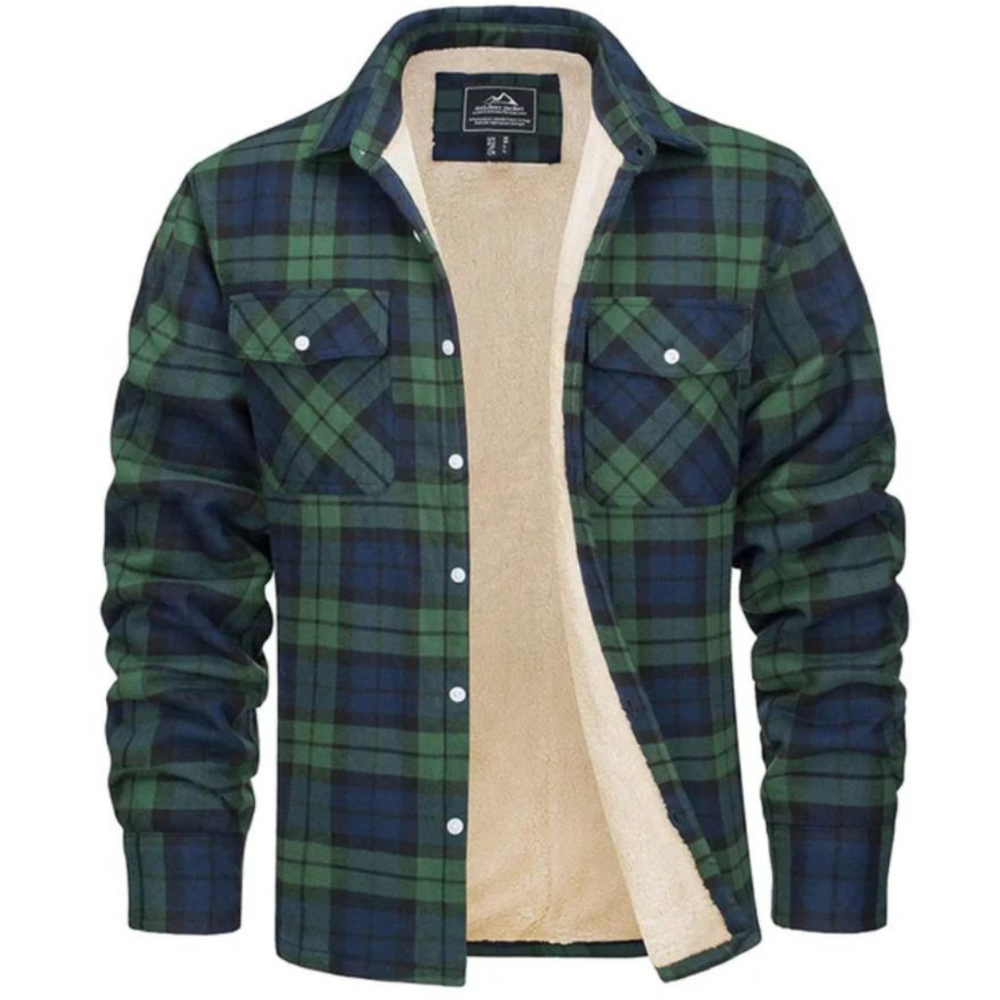 Crawford - Men's Sherpa Lined Plaid Flannel Shacket