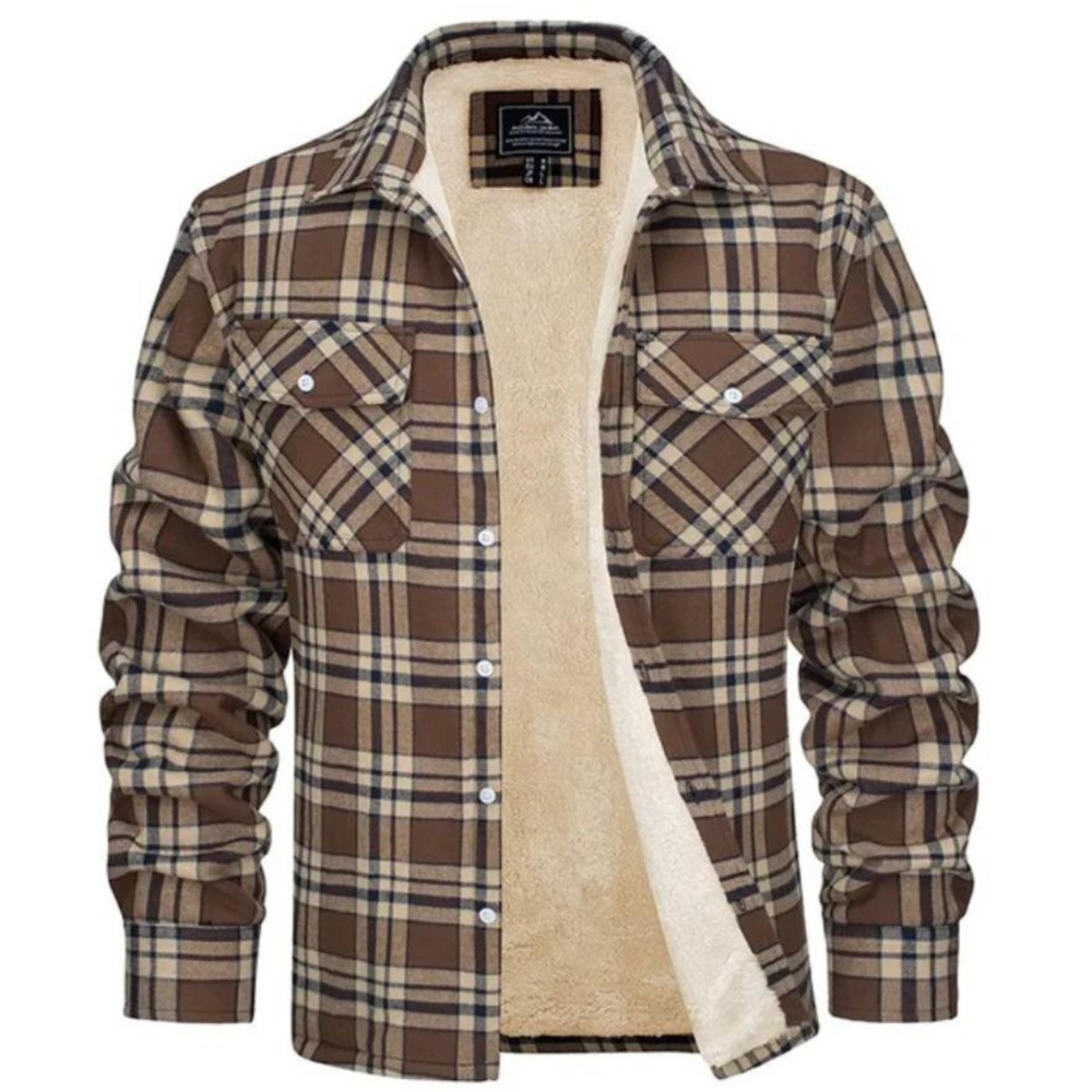 Crawford - Men's Sherpa Lined Plaid Flannel Shacket