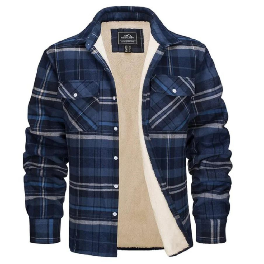 Crawford - Men's Sherpa Lined Plaid Flannel Shacket
