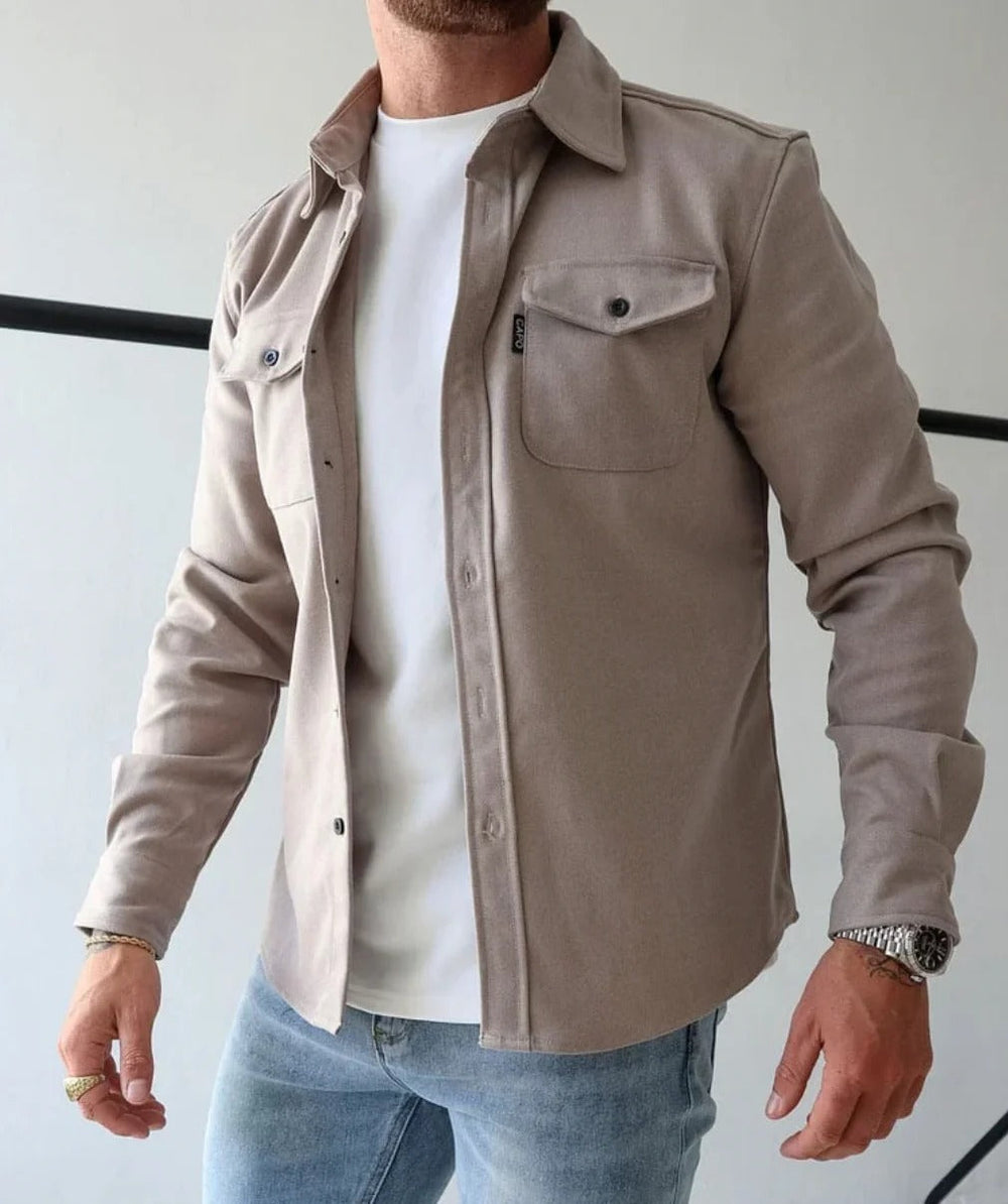 Desmond - Men's Solid Button Up Overshirt