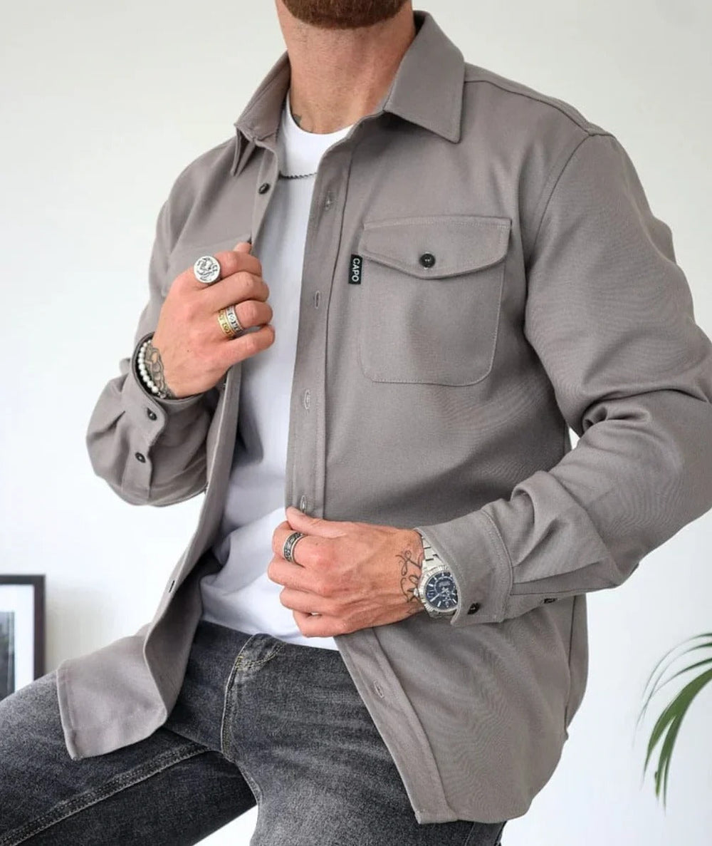 Desmond - Men's Solid Button Up Overshirt