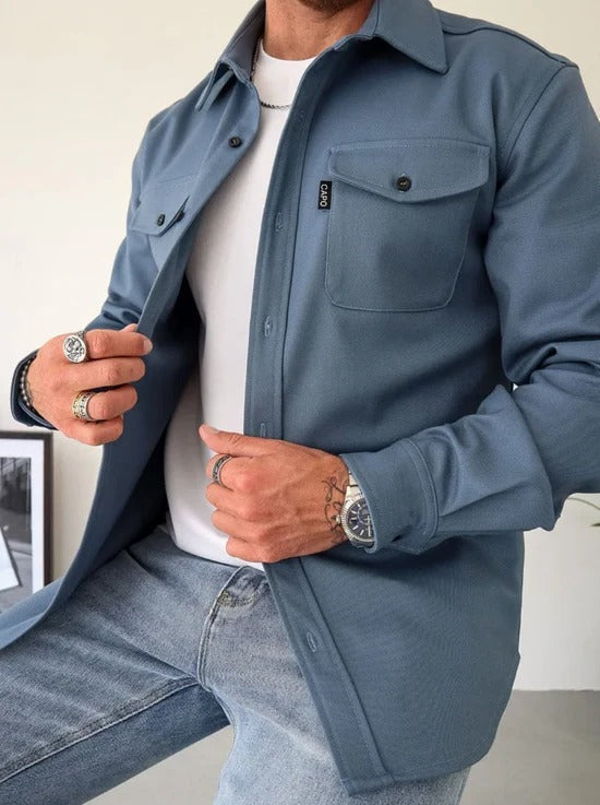 Desmond - Men's Solid Button Up Overshirt
