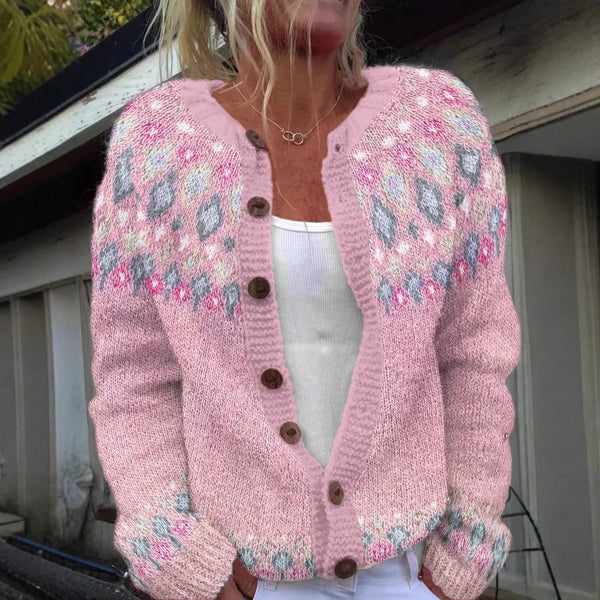 Ellery - Women's Fair Isle Wood Button Cardigan