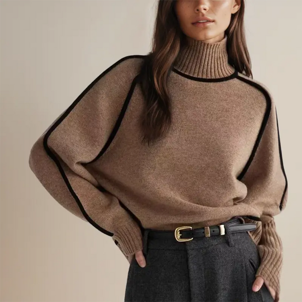 Emmeline - Women's Batwing Sleeve Turtleneck Sweater