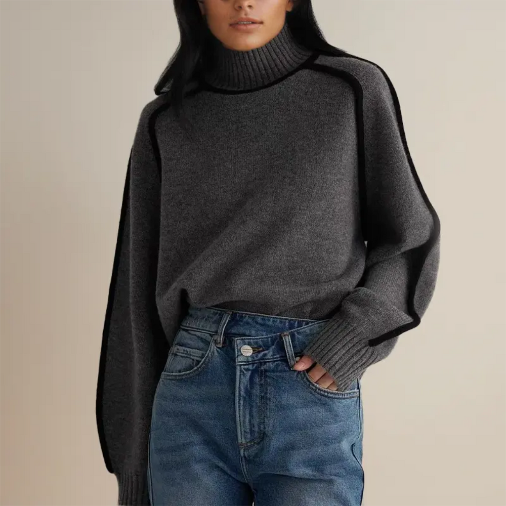 Emmeline - Women's Batwing Sleeve Turtleneck Sweater