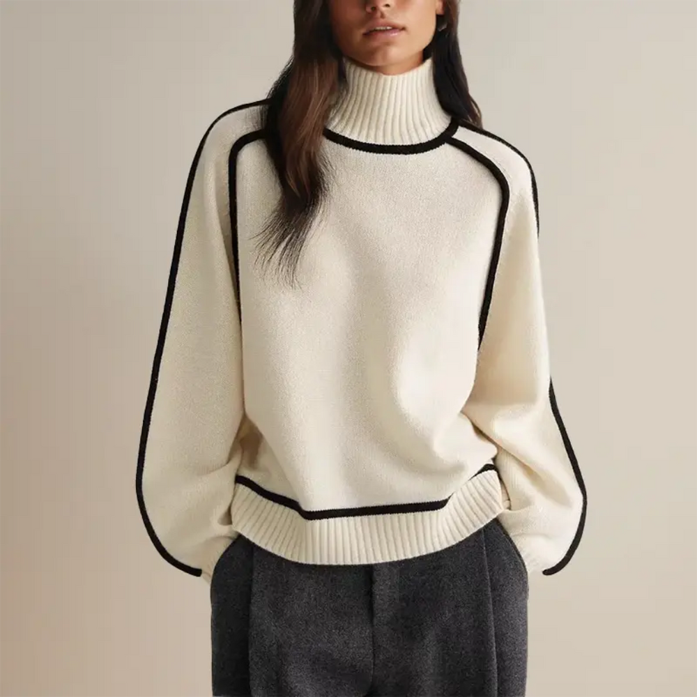 Emmeline - Women's Batwing Sleeve Turtleneck Sweater
