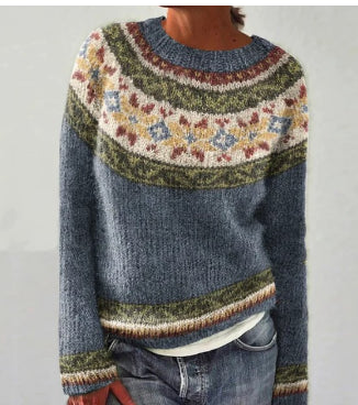 Estelle - Women's Fair Isle Crew Neck Sweater