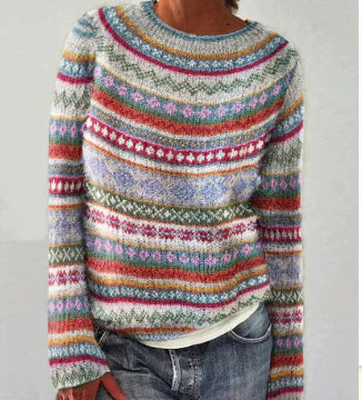 Estelle - Women's Fair Isle Crew Neck Sweater