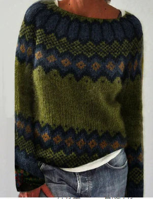 Estelle - Women's Fair Isle Crew Neck Sweater