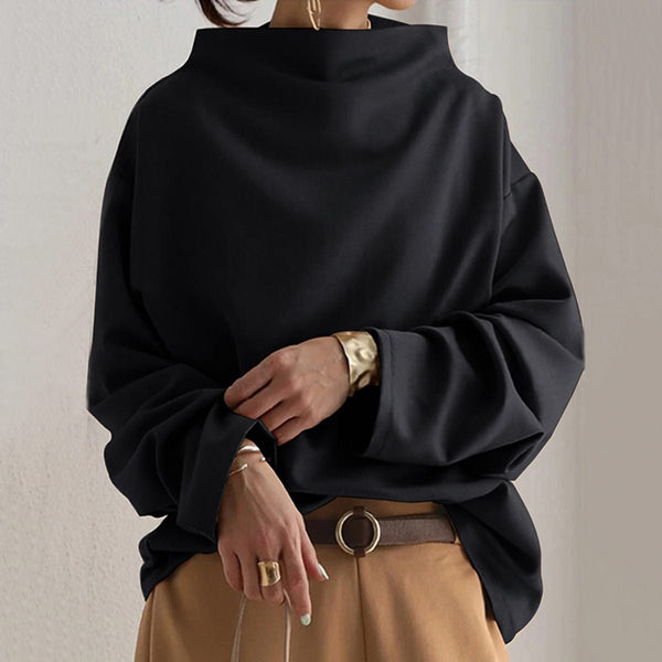 Eulalia - Women's High Neck Long Sleeve Top