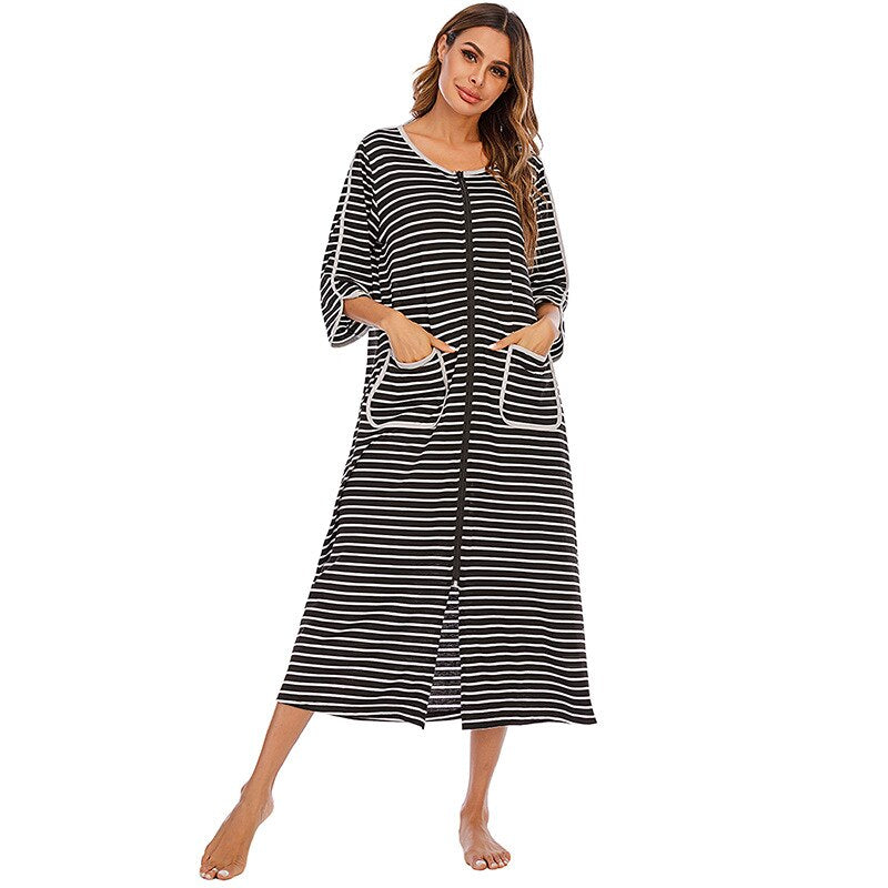 Faye - Women's Hooded Zip Up Fleece Robe