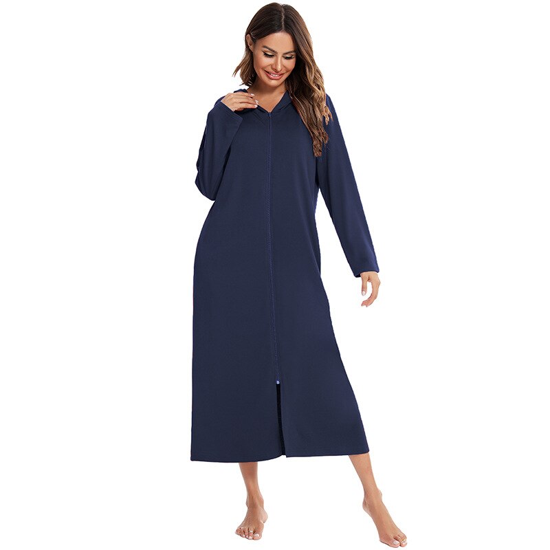 Faye - Women's Hooded Zip Up Fleece Robe
