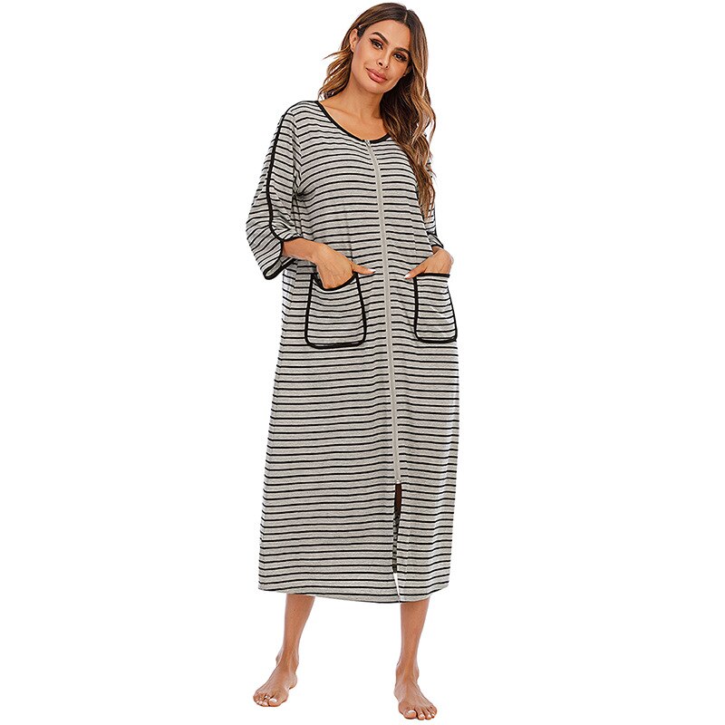 Faye - Women's Hooded Zip Up Fleece Robe