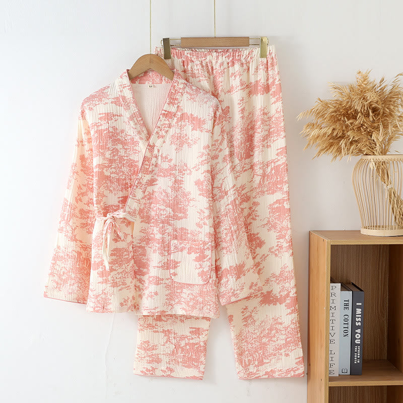 Felicity - Women's Cotton Gauze Kimono Pajama Set