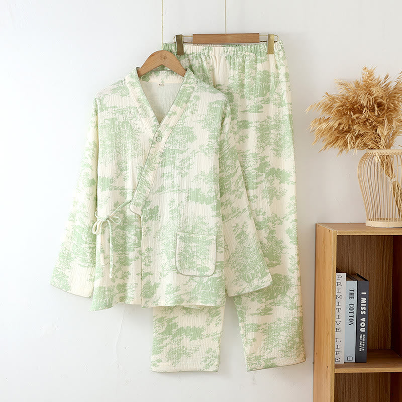 Felicity - Women's Cotton Gauze Kimono Pajama Set