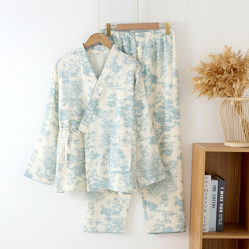 Felicity - Women's Cotton Gauze Kimono Pajama Set
