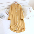 Fiona - Women's Striped Cotton Nightshirt Sleep Dress