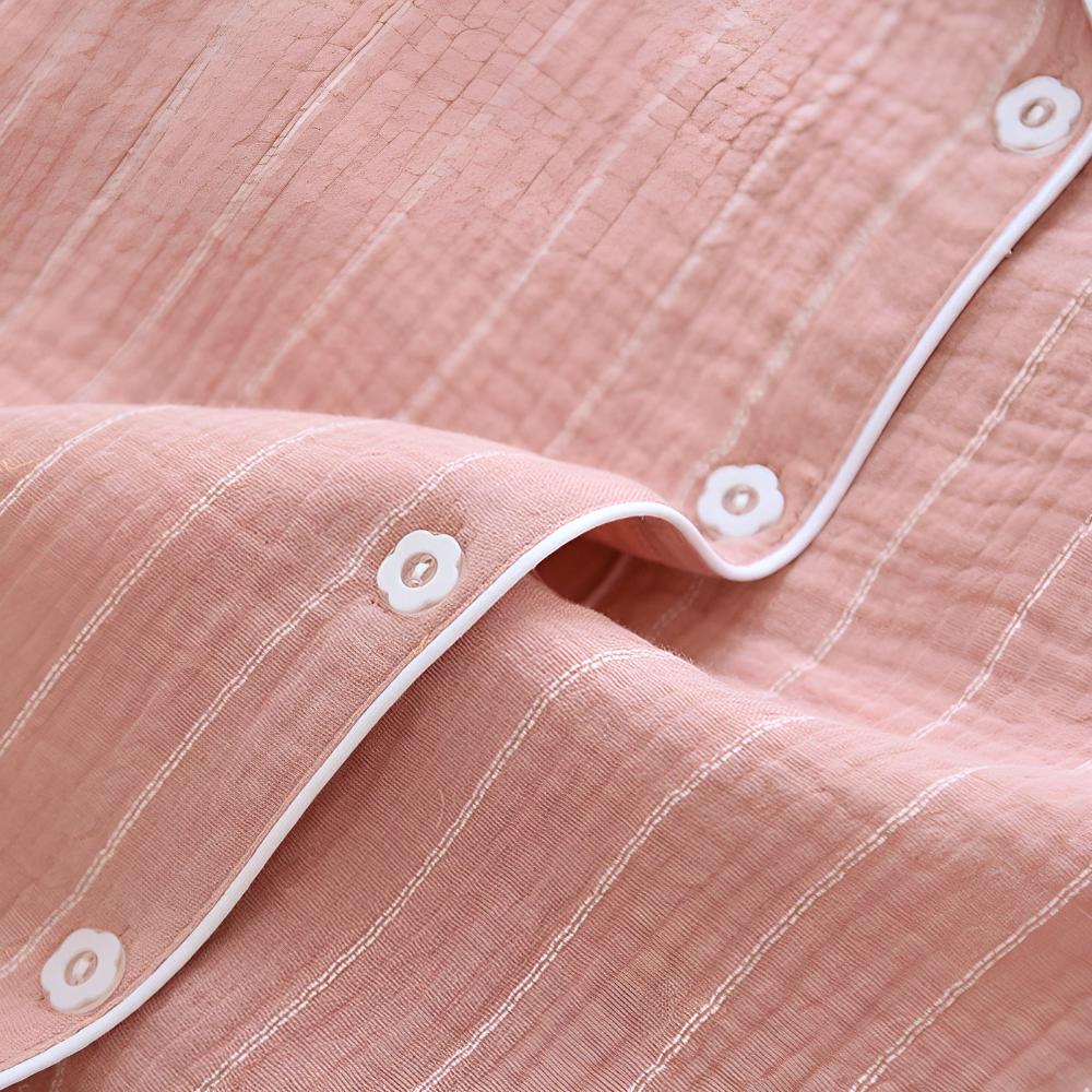 Fiona - Women's Striped Cotton Nightshirt Sleep Dress