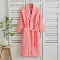 Fleur - Women's Waffle Weave Cotton Bathrobe