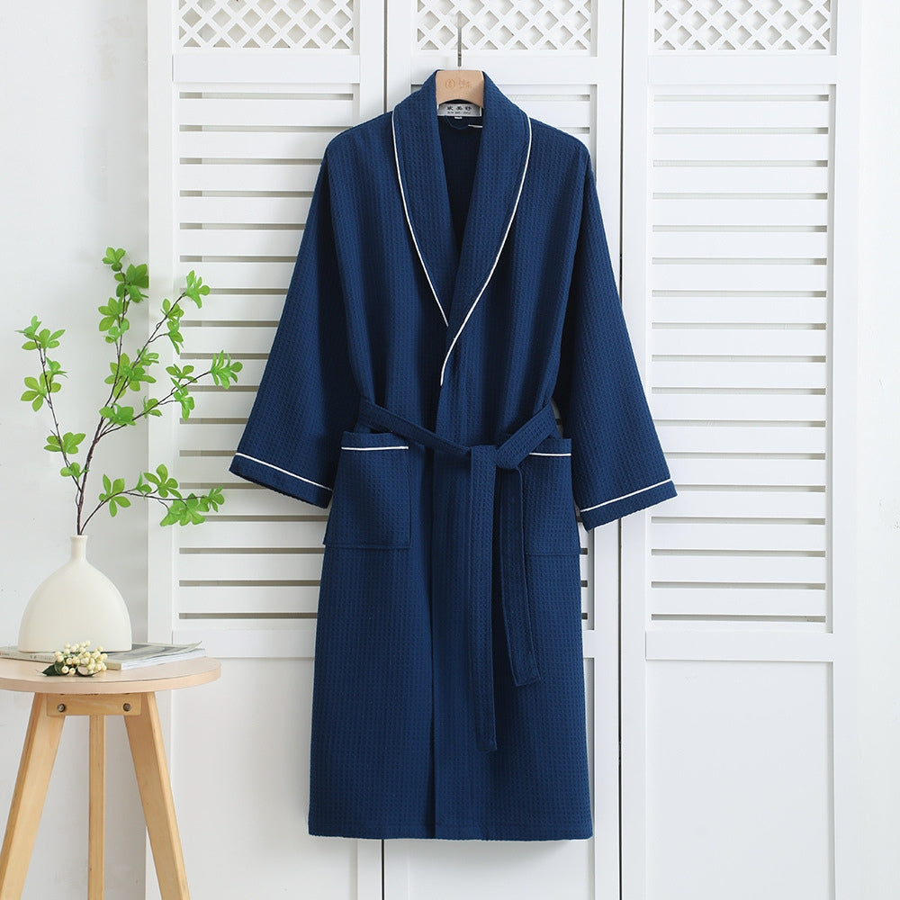 Fleur - Women's Waffle Weave Cotton Bathrobe
