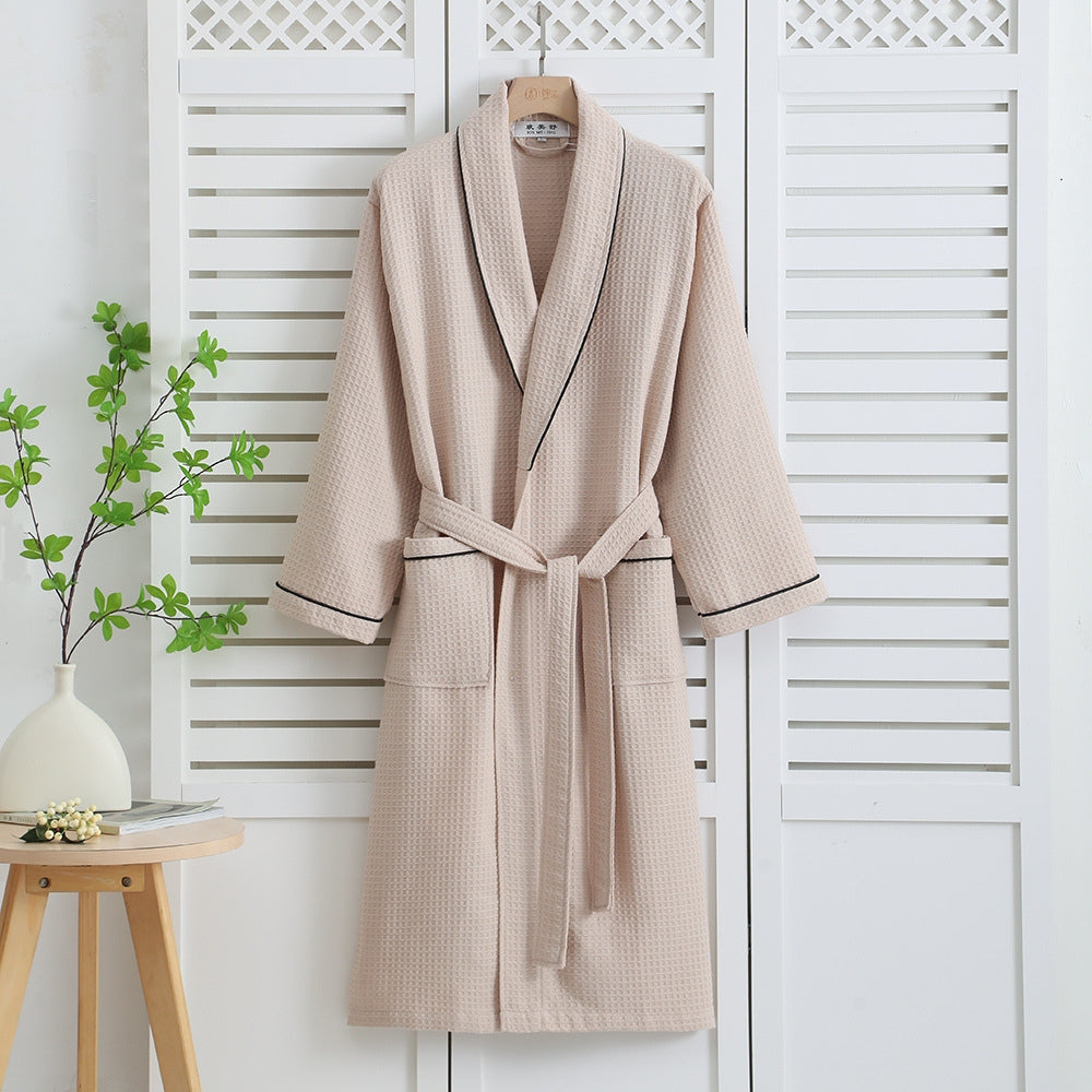 Fleur - Women's Waffle Weave Cotton Bathrobe
