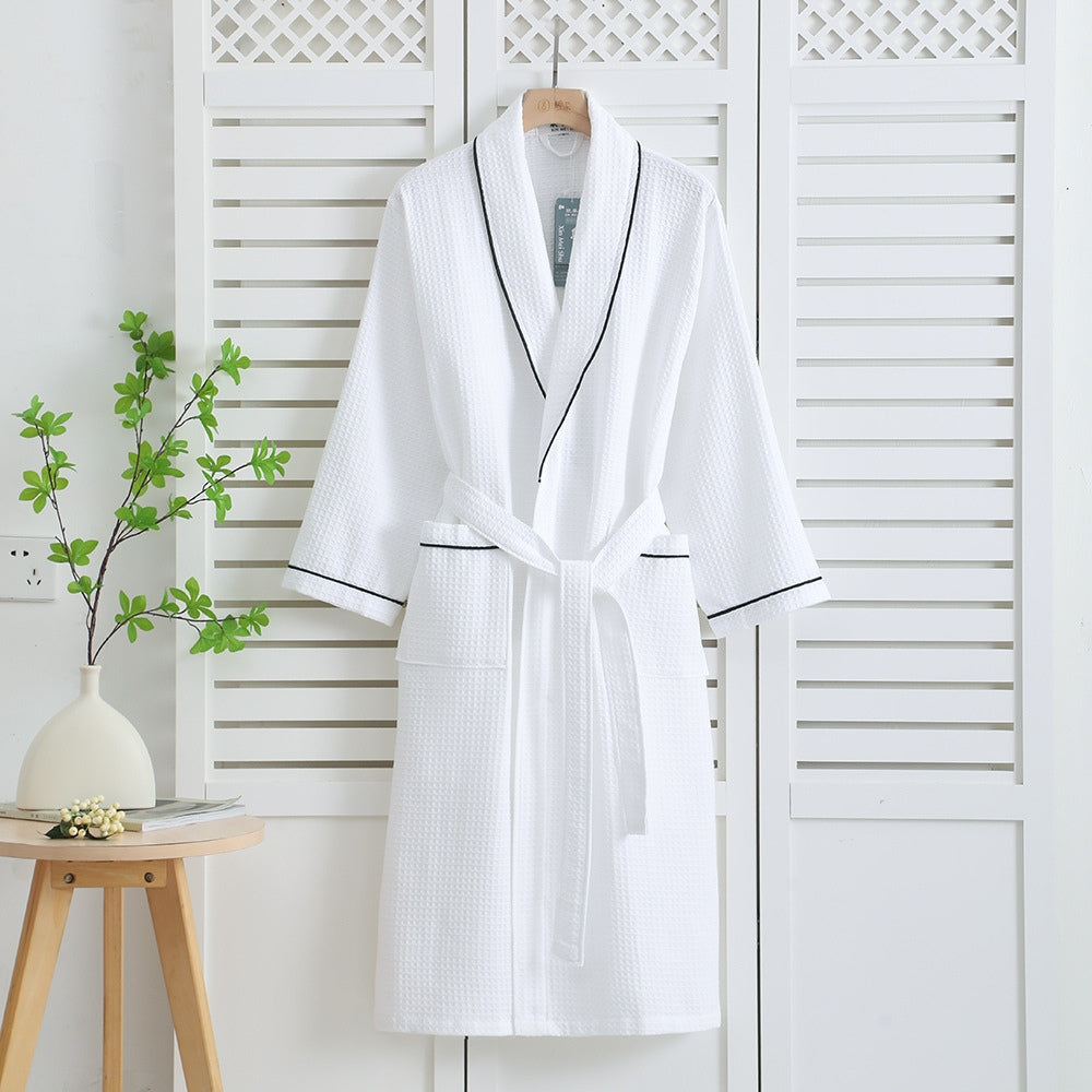 Fleur - Women's Waffle Weave Cotton Bathrobe