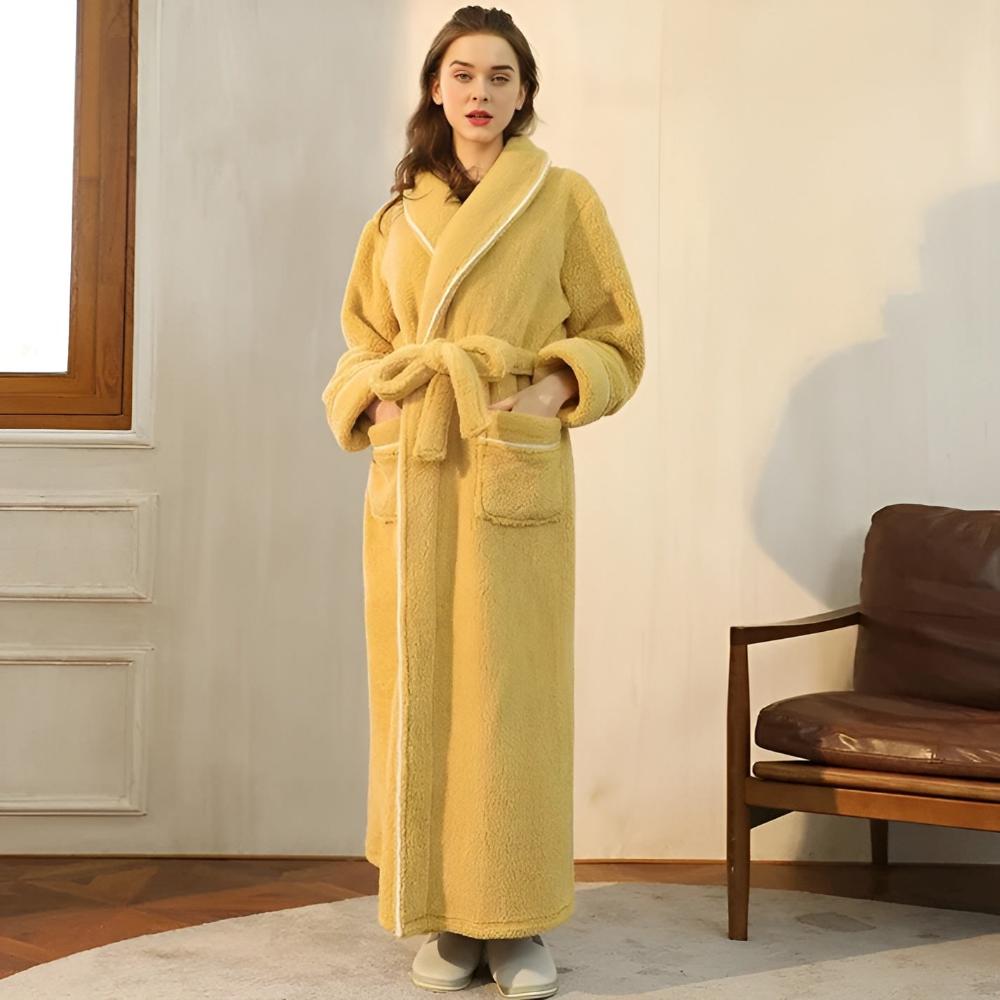 Frances - Women's Sherpa Fleece Hooded Bathrobe