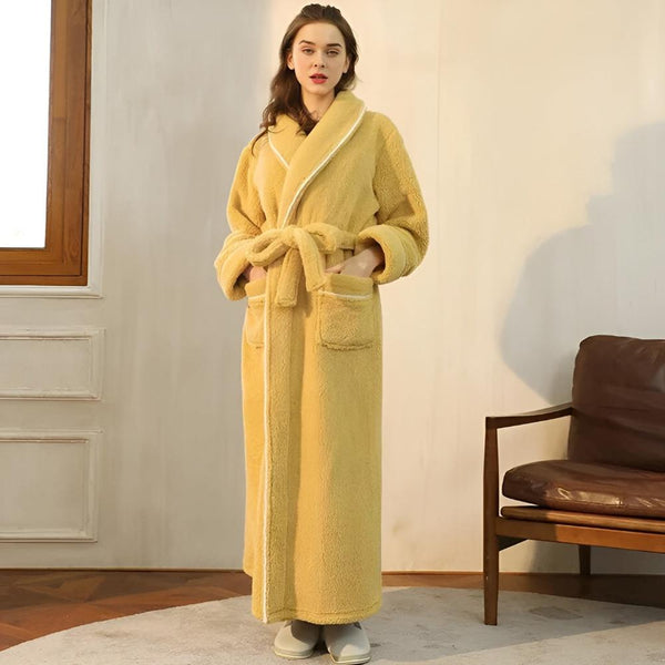 Frances - Women's Sherpa Fleece Hooded Bathrobe