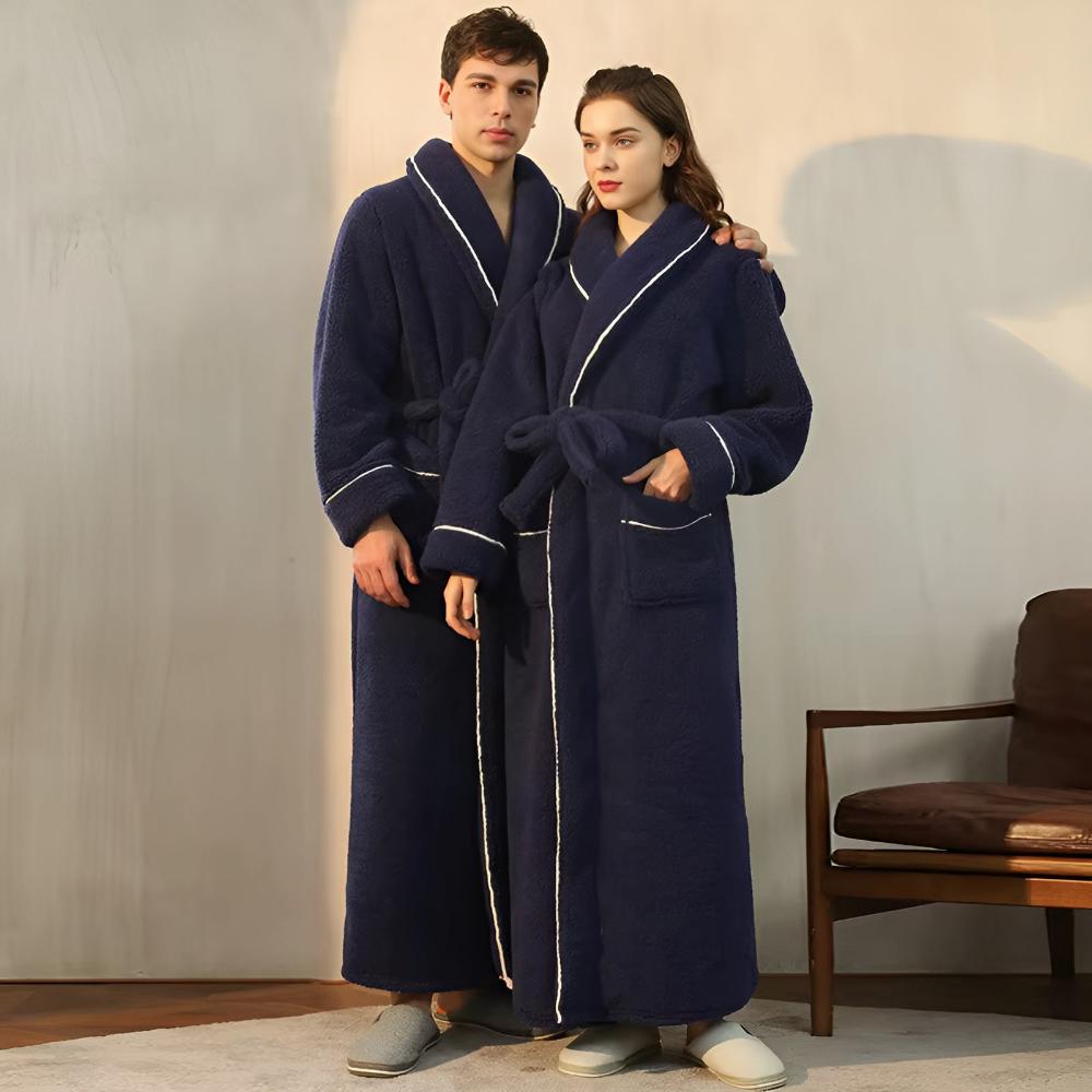 Frances - Women's Sherpa Fleece Hooded Bathrobe