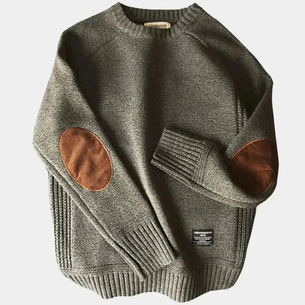 Franklin - Men's Elbow Patch Crew Neck Sweater