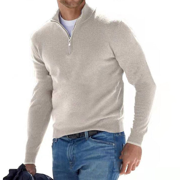 Gareth - Men's Quarter Zip Knit Pullover Sweater