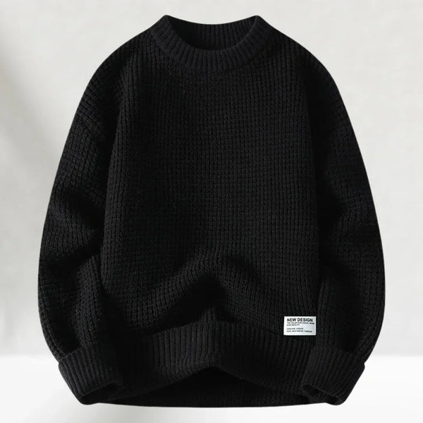 Garrett - Men's Waffle Knit Crew Neck Sweater