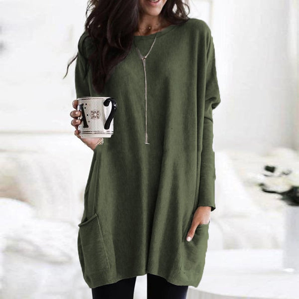 Greta - Women's Long Sleeve Oversized Sweater Dress