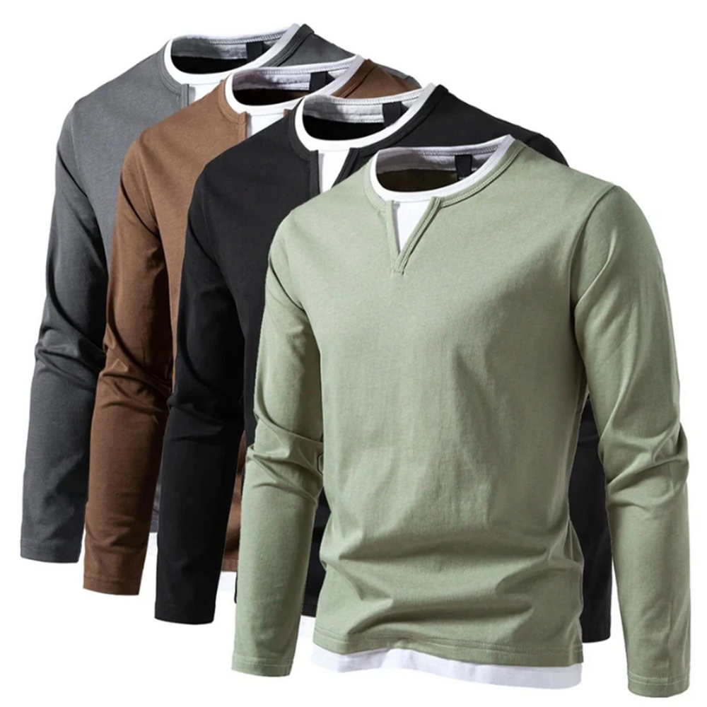 Gustav - Men's Long Sleeve Henley Shirt